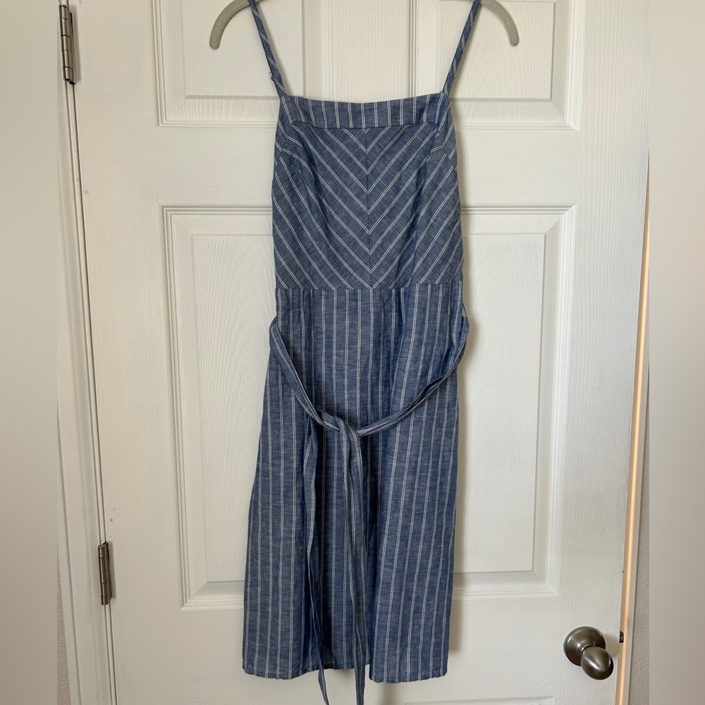 NWT Banana Republic Factory Blue and White Striped Dress, 100% natural fibers - Picture 2 of 5